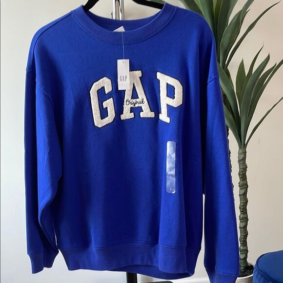 GAP Mens Royal Blue Crewneck Sweatshirt Size Large - Picture 1 of 5